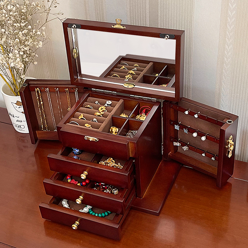 Women Accessories Drawer - Portagioie in legno Cassetto in velluto