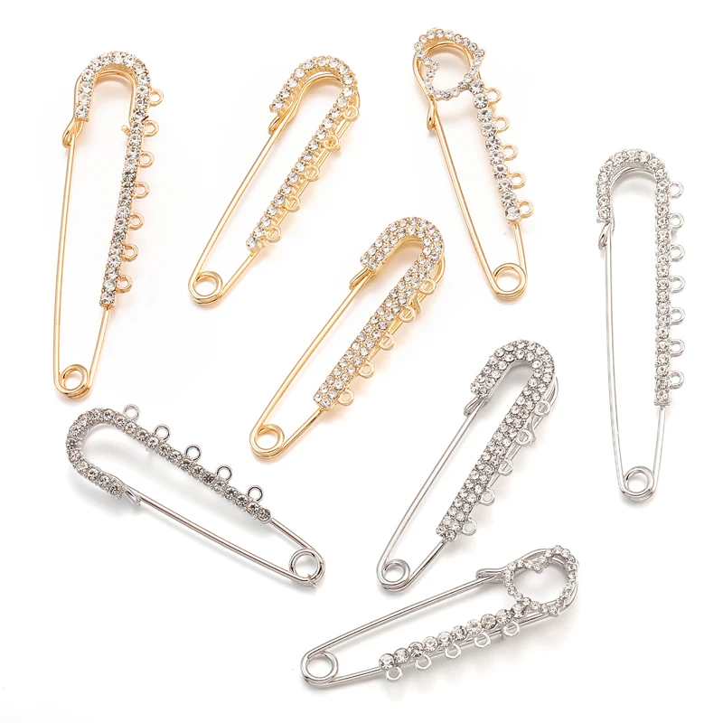 Brooch Pin Gold - Spille Decorative in Lega con Strass,