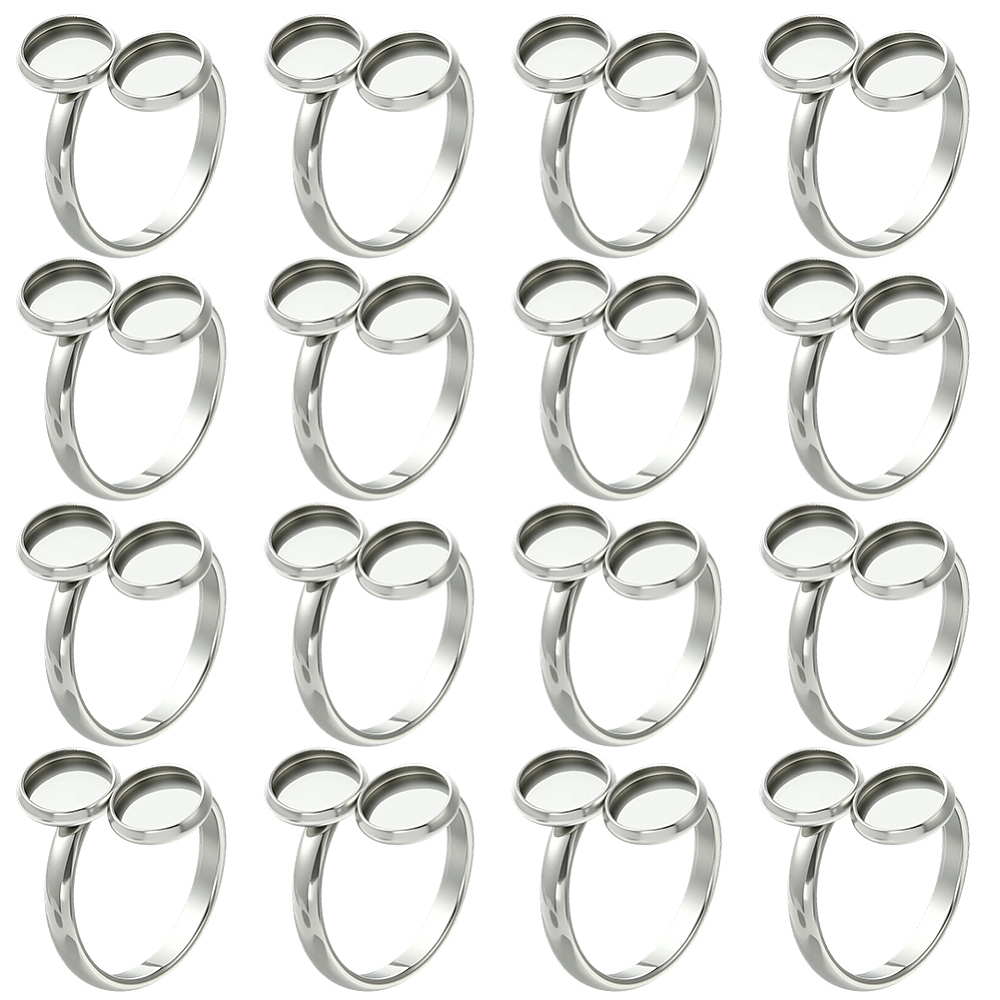 Ring Set Adjustable - 16 Pezzi Basi per Anelli 18mm