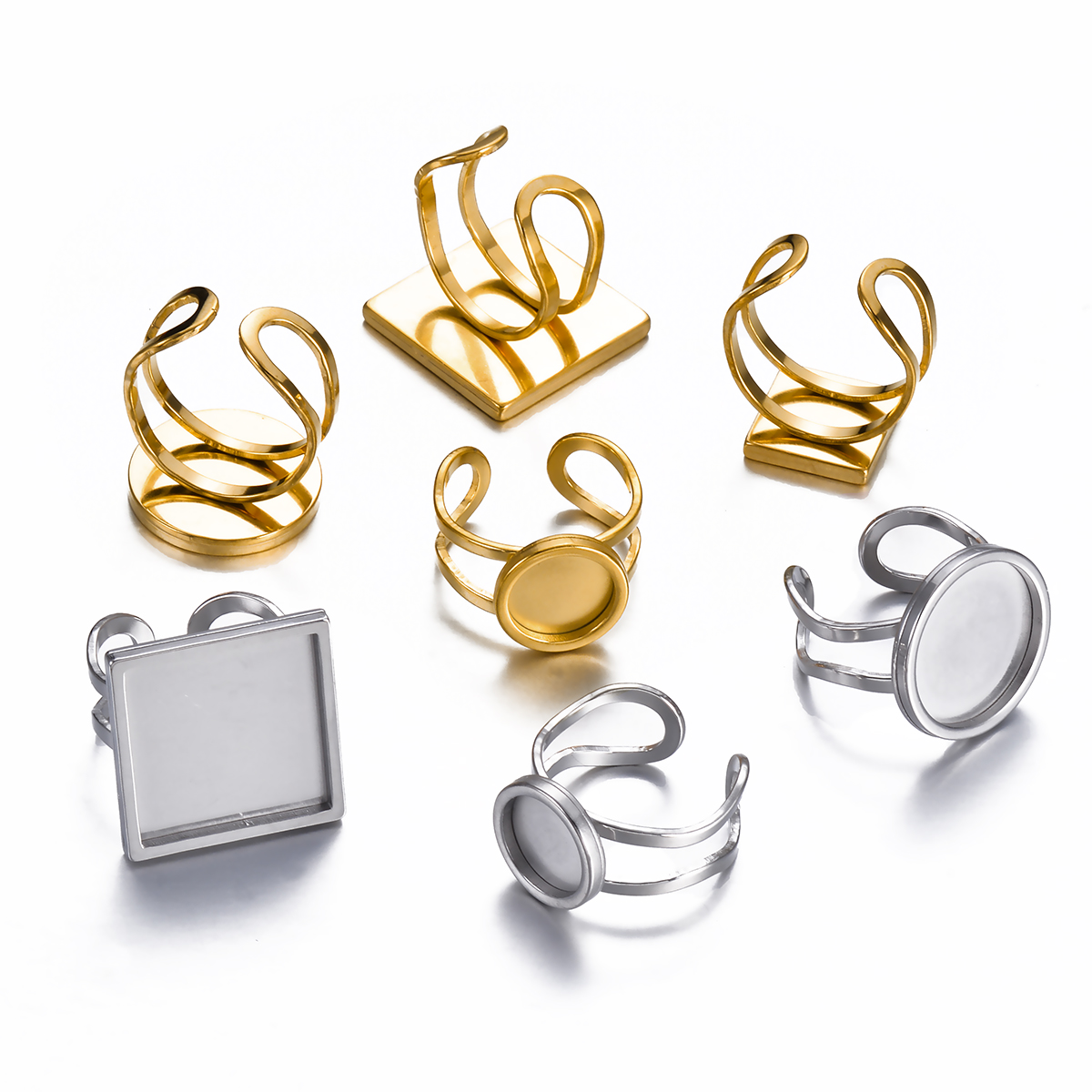 Ring Set Adjustable - 4 Pezzi Base per Anelli Regolabili