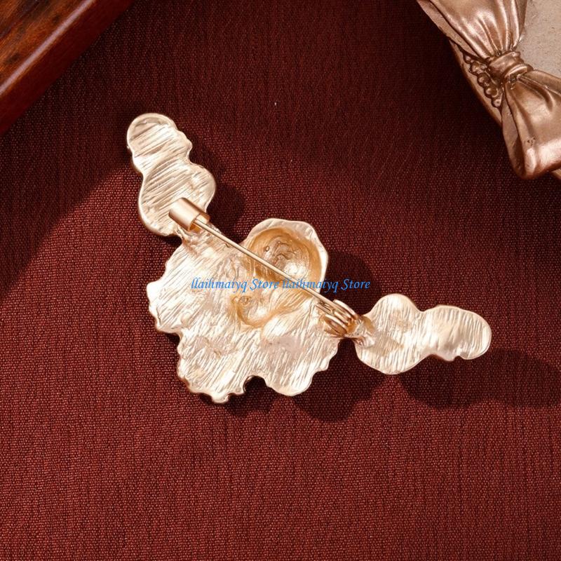 Brooch Pin Gold - Spilla da bavero decorativa con angelo