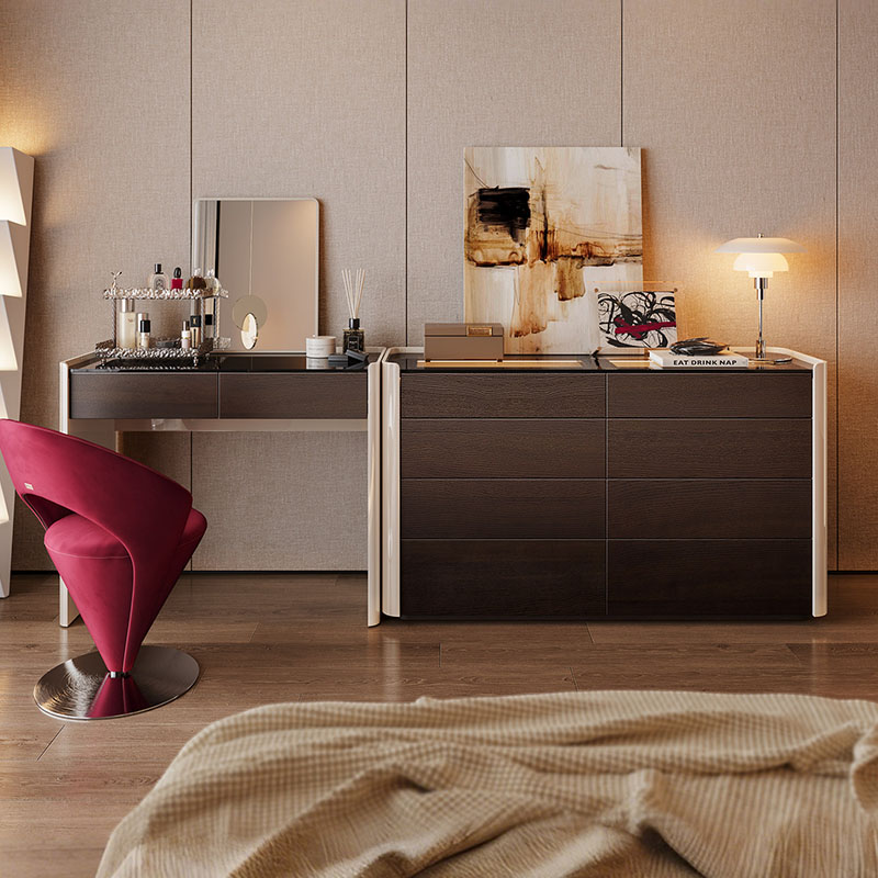 Women Accessories Drawer - Tavolo da toeletta moderno color caffè