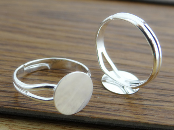Ring Set Adjustable - 6/8/10/12mm 10 pz Argento Placcato Bronzo