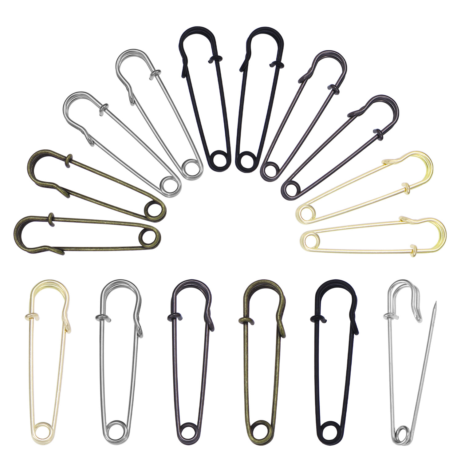 Brooch Pin Gold - 20 pz 50mm spille da balia