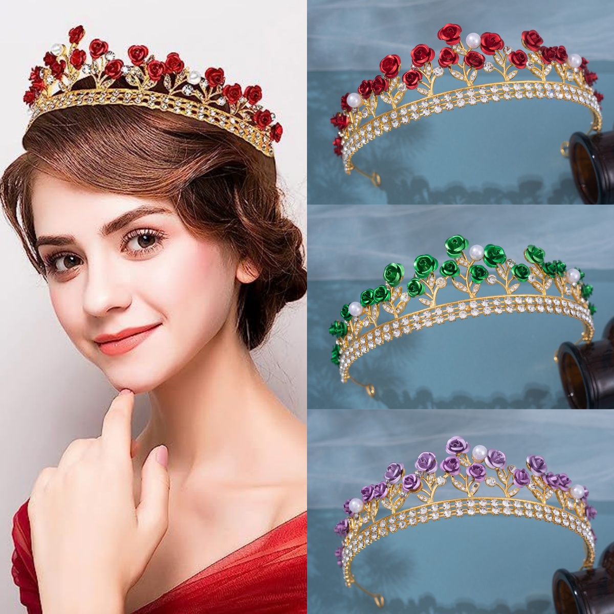 Women'S Vintage Accessories - Corona Nuziale in Ceramica Barocca con