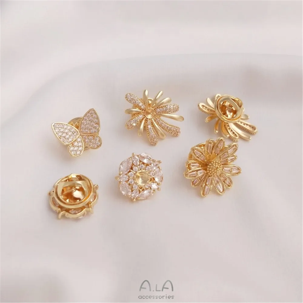 14K placcato oro micro intarsi - Brooch Pin Gold recensione e prezzo